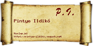 Pintye Ildikó névjegykártya